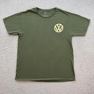 Volkswagen Bigfoot T Shirt Size Large Green VW Bus Sasquatch Outdoor Nature Tee